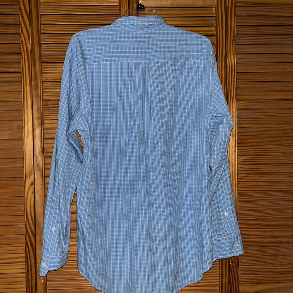Vineyard Vines Cotton Whale Long Sleeve Button Down Blue Yellow Plaid Shirt Med - Picture 3 of 11